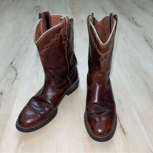 Ariat Heritage Roper Western Boots Brown Leather Round Toe Womens 6.5B Rodeo